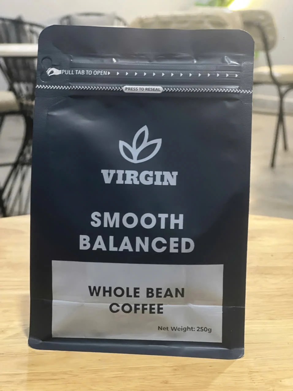 Packaged coffee at Virgin Coffee